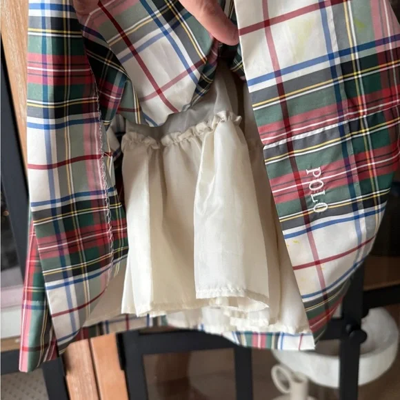 Polo Ralph Lauren plaid twill dress holidays Christian formal bow toddler girl - Picture 7 of 7